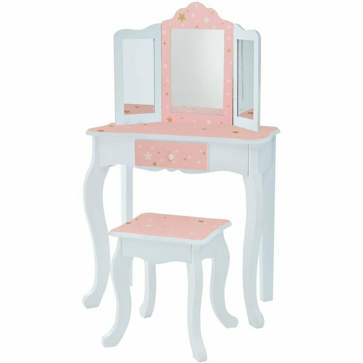 Fashion-Twinkle-Star-Gisele-Vanity-Set-Pink-White-Room-Decor-21386010820695
